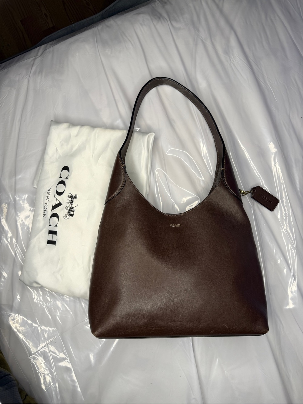 Coach Brown Leather Shoulder Hobo Bag